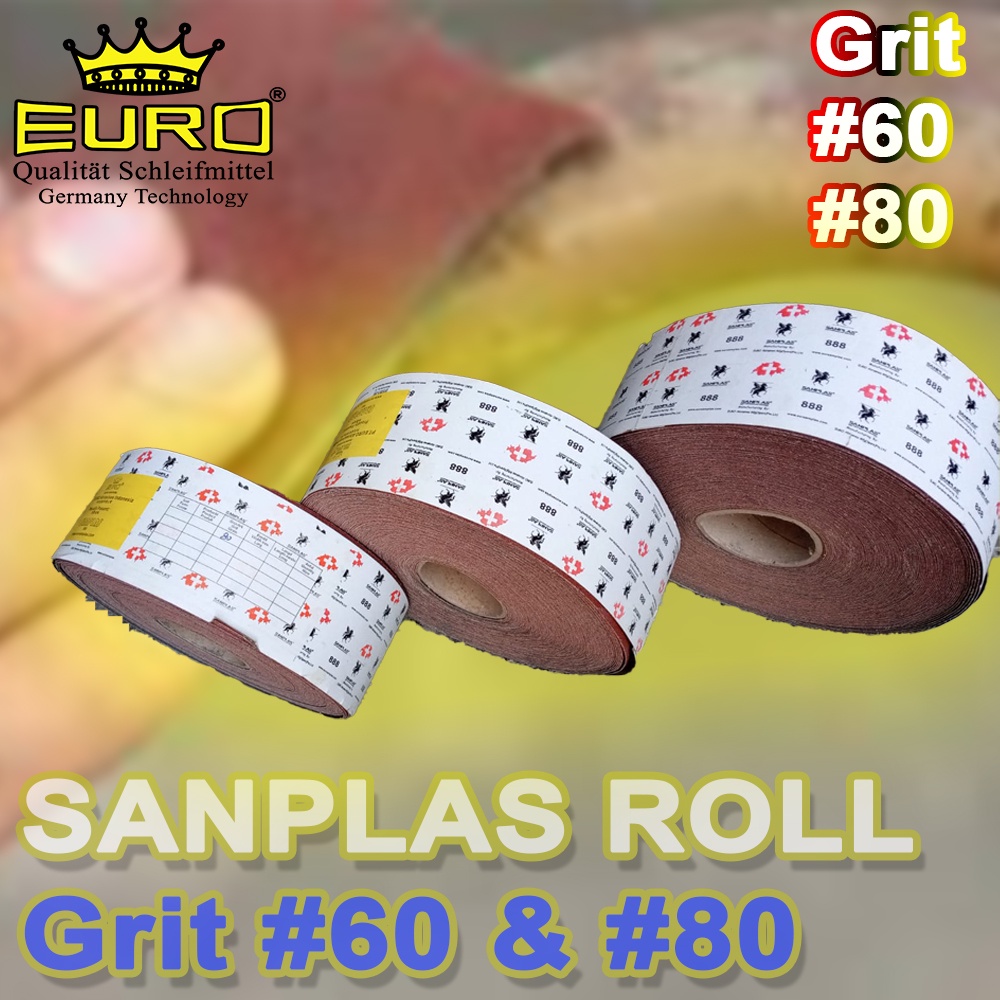 Sanplas roll / Sanplas gulung type Biru P60 &amp; P80 EURO Original