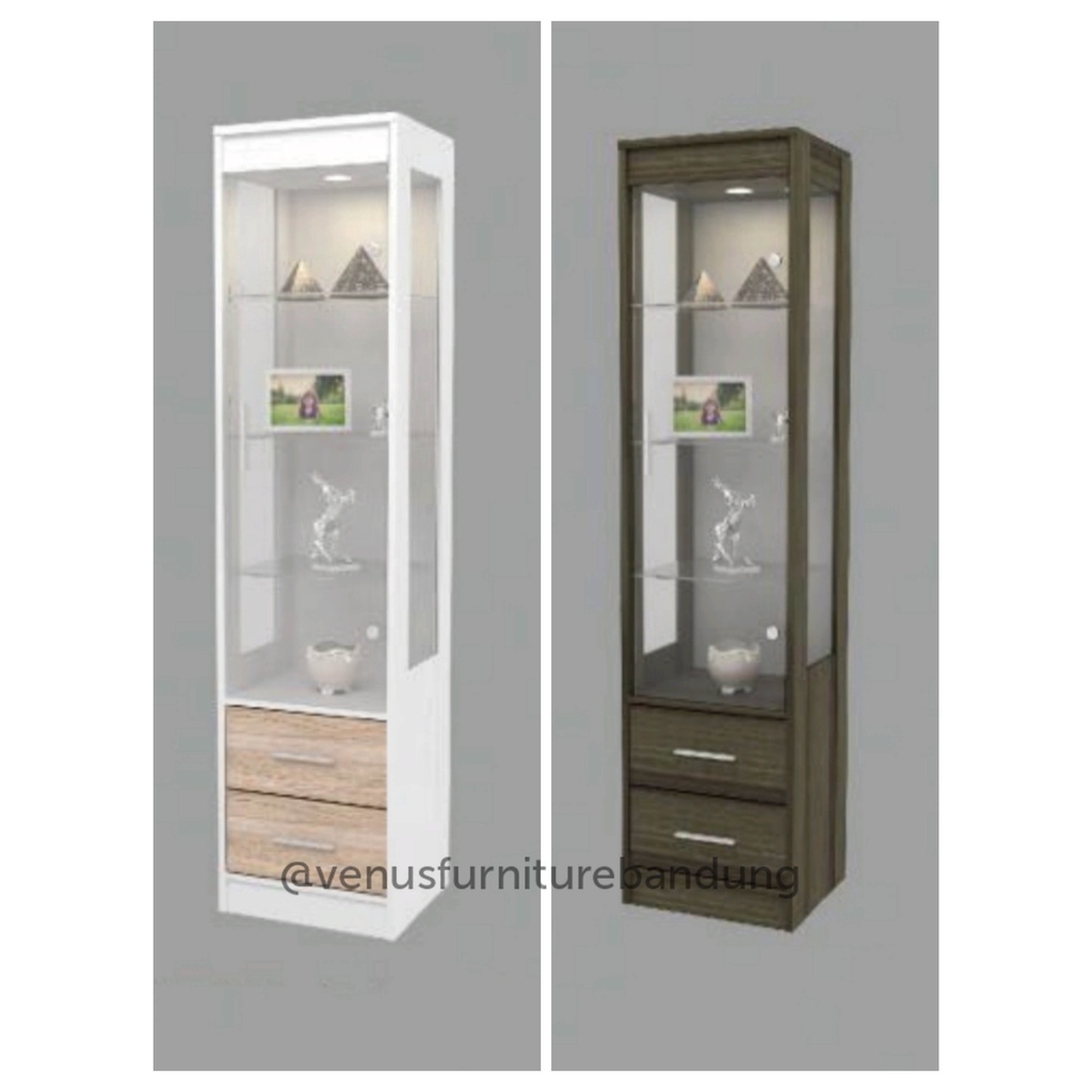 Lemari Hias pajangan kristal mainan tas satu pintu kaca Jazz LH 400 BANDUNG