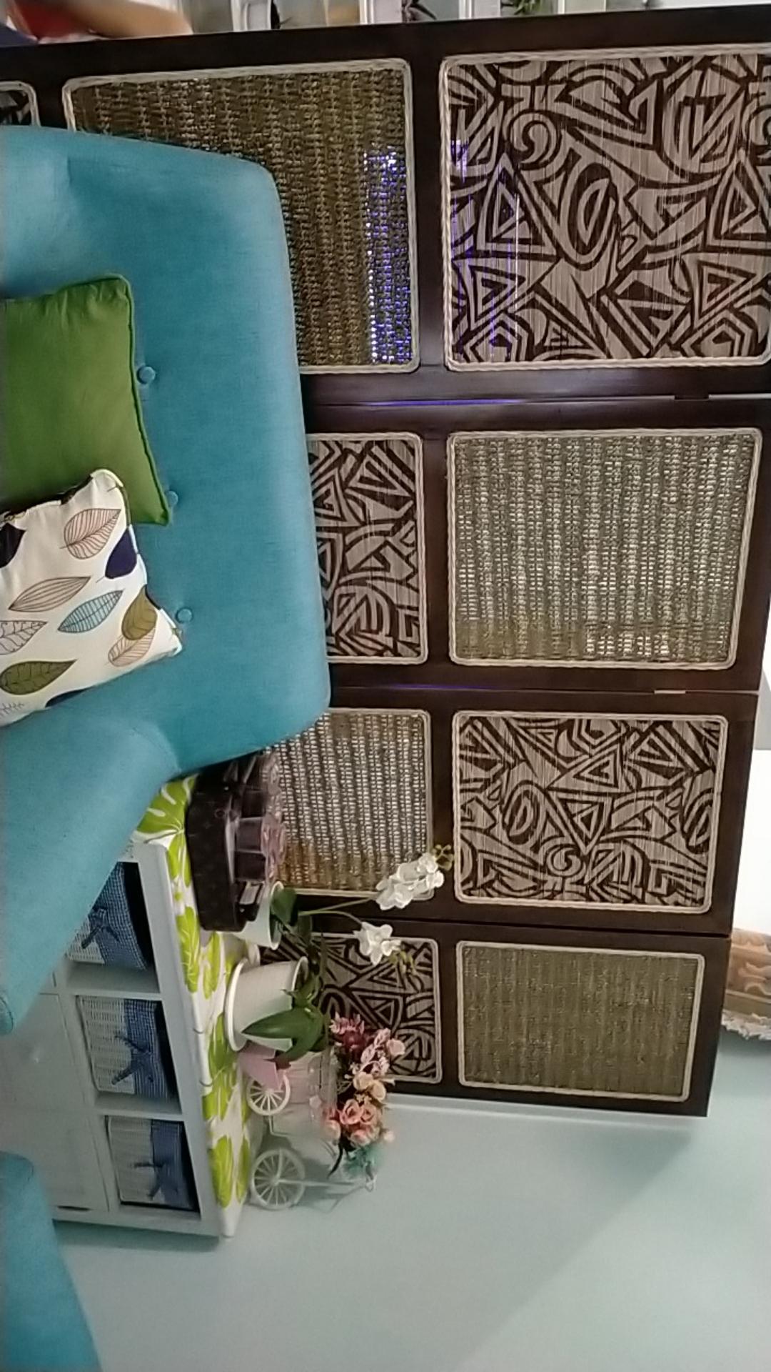 Penyekat Partisi Ruangan Alminy 4 Daun | Pembatas Sketsel Kayu | Wood Divider