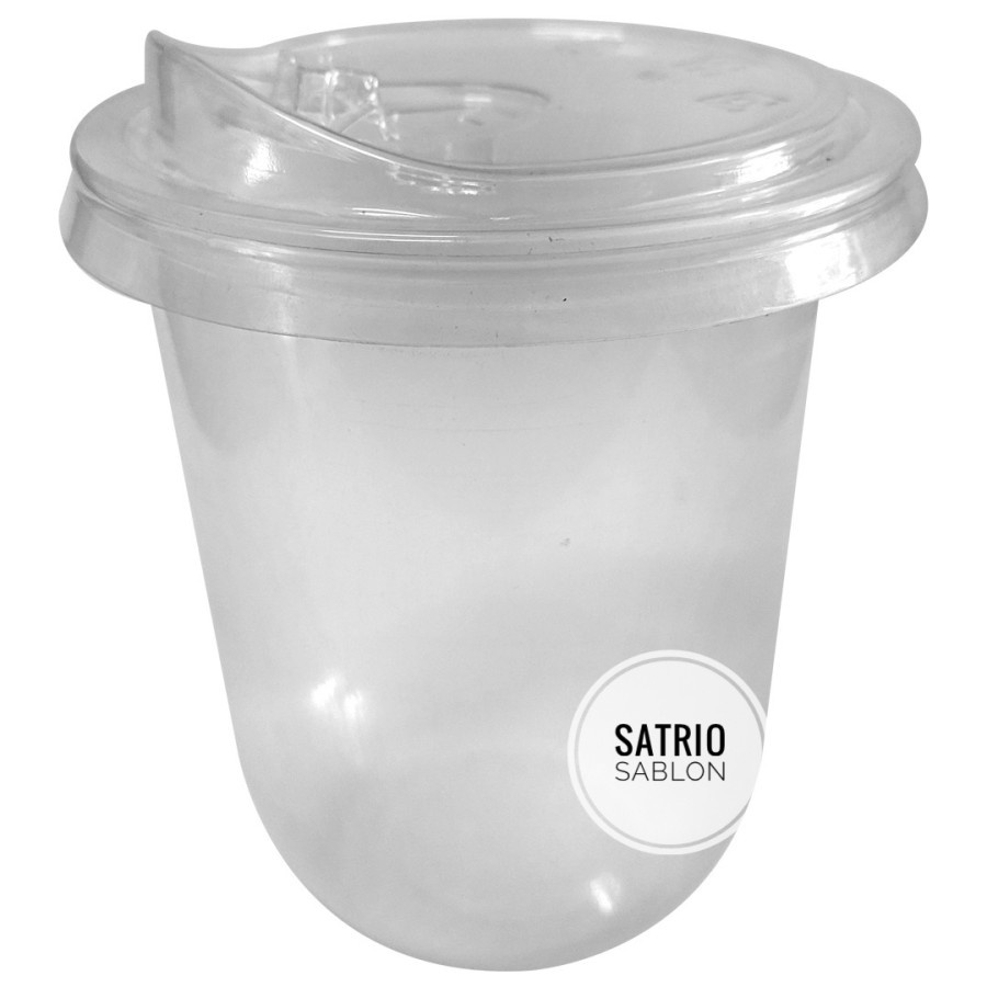 RB (Harga Per Slop : 50 Pcs) Gelas Plastik Dan Tutup Strawless Tutup Strawless Gelas Cup Tutup