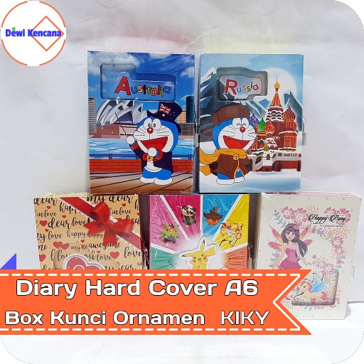 

Diary Hard Cover Box Kunci Ornamen A6 KIKY