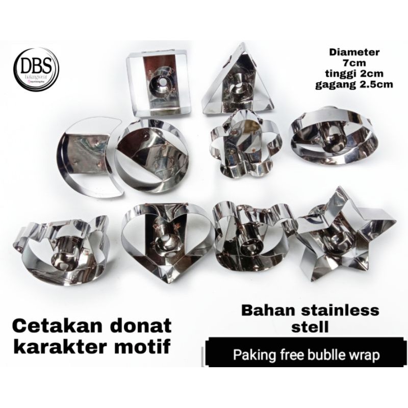 Cetakan Donat Karakter Stainless Steel 7cm - Cetakan Donat Lucu Murah