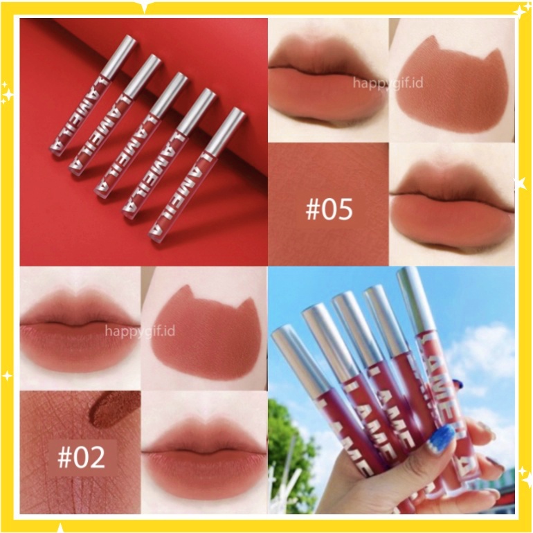 LAMEILA Matte Lipstick Liquid Korean Lipstik Lip Glaze Korean Lip Cream Lip Gloss Waterproof LA055