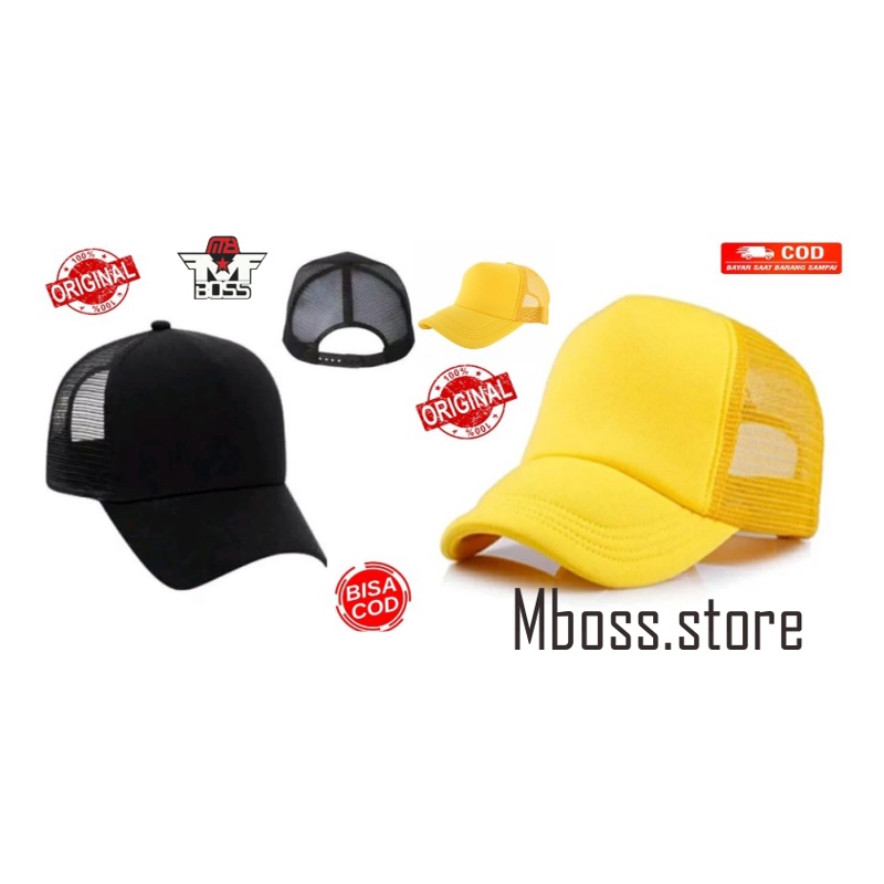 TOPI JARING TOPI TRUCKER HITAM POLOS BIRU POLOS MERAH POLOS KUNING POLOS PREMIUM QUALITY PRIA WANITA