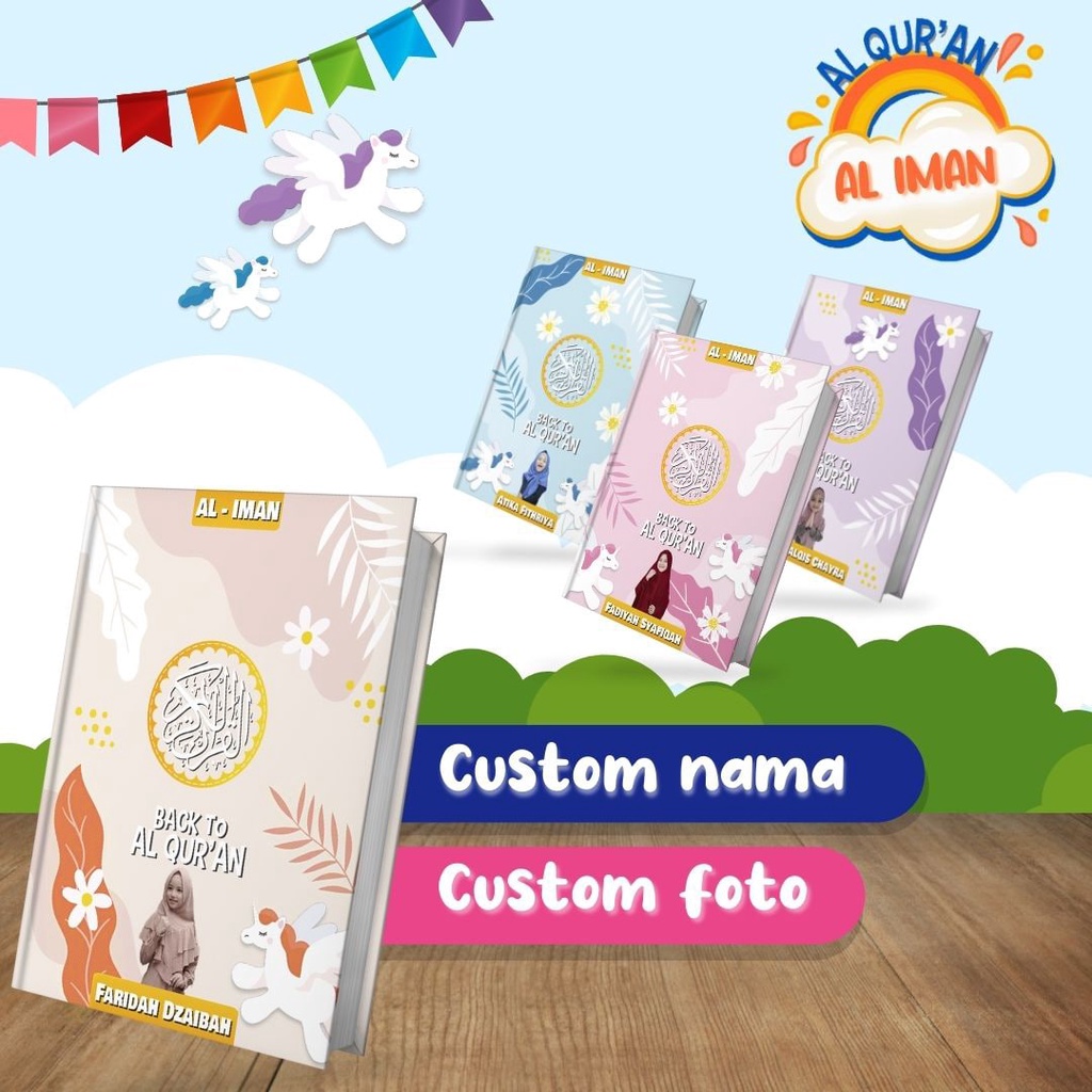Alquran Tajwid Perkata ALQURAN CUSTOM NAMA DAN FOTO A5 Lengkap Tajwid dan Terjemah Quran Al-iman Cus