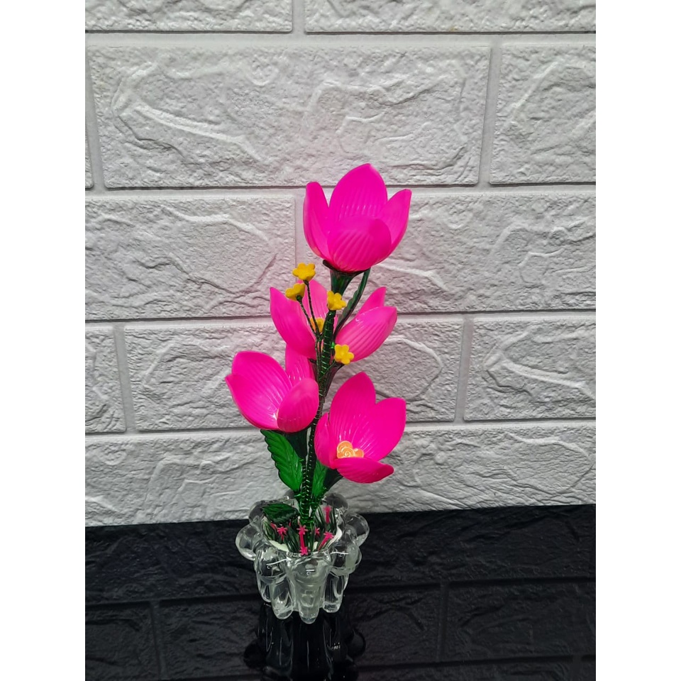 Terbaru hiasan ruang tamu bunga akrilik vas kaca model tulip