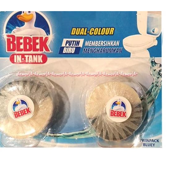 ➽ Bebek In-Tank Dual Colour Pembersih Kloset Sibiru Twinpack Putih Biru ➣