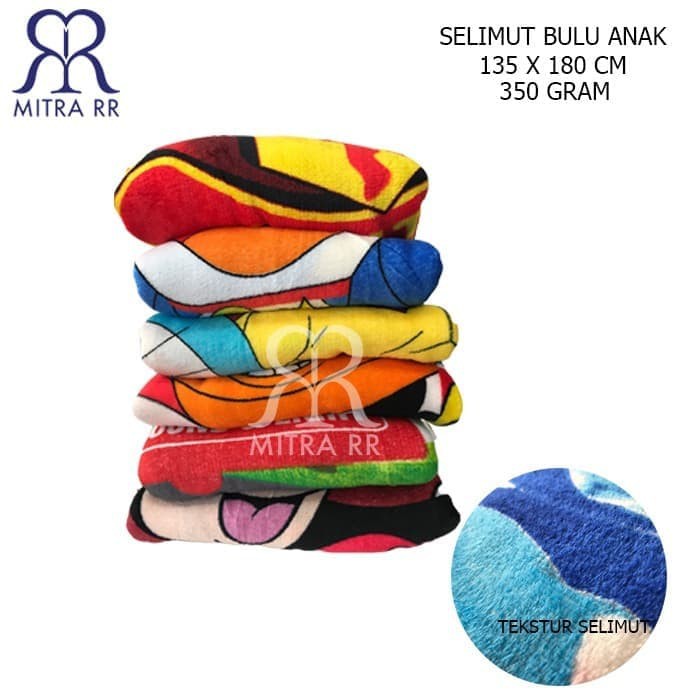 Selimut Anak Karakter Selimut Bulu 125x175 / 140x200 Selimut Murah Karakter Kartun