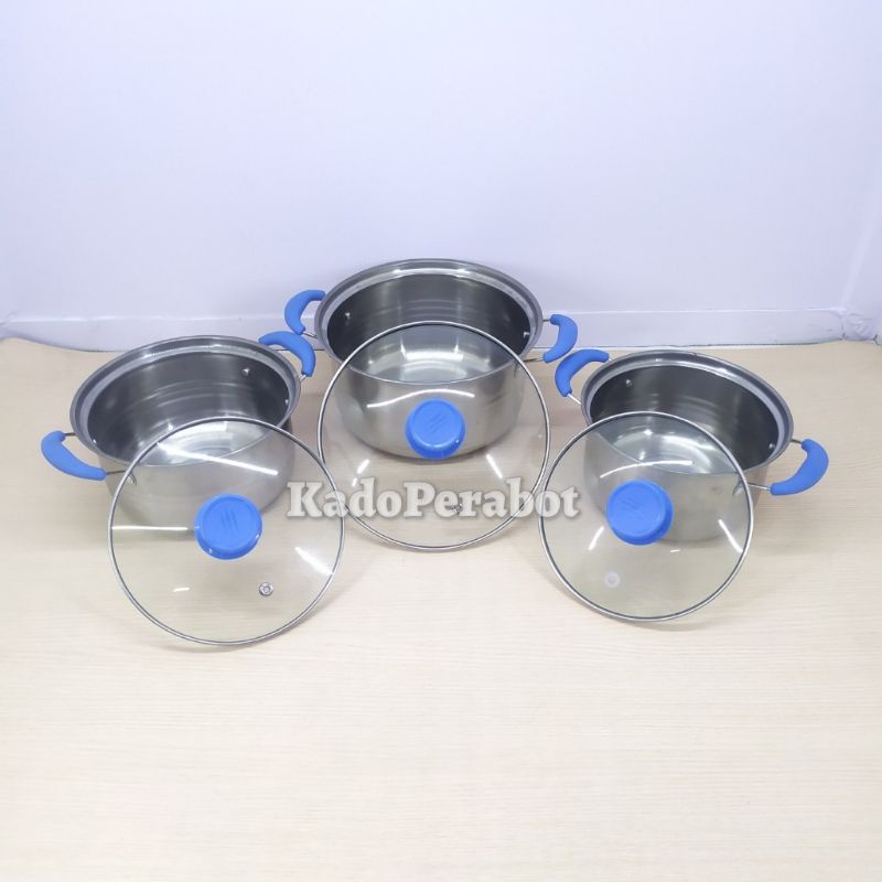 panci stainless tutup kaca - panci rebus stainless - panci tutup