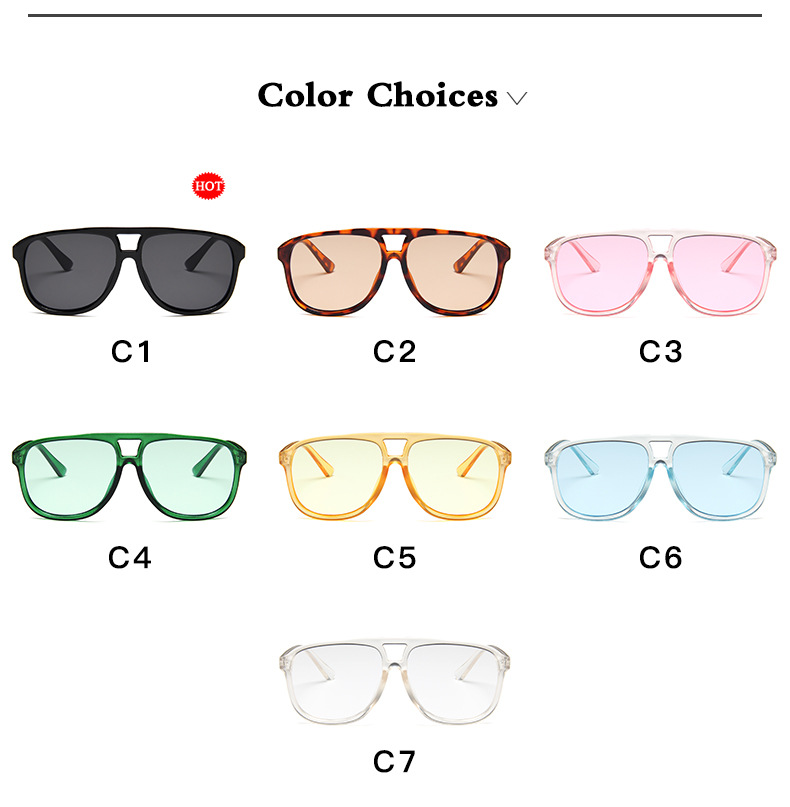Kacamata Hitam Lensa Persegi Oversize Warna Permen Gaya Retro Untuk Pria Dan Wanita