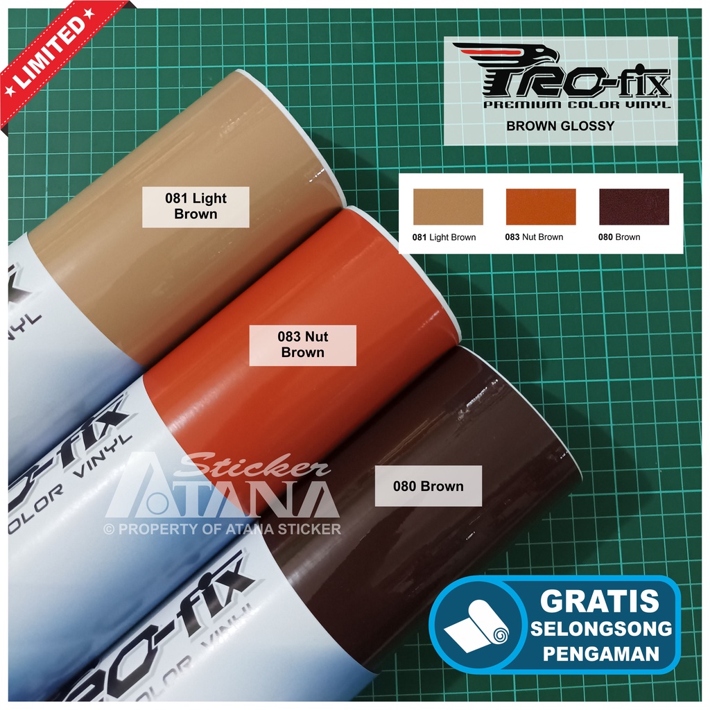 Skotlet Coklat Glossy Scotlet Brown Stiker Cokelat Metalik Sticker Cream Decal Vinyl Meteran Roll Sepeda Motor Matic Mobil Scotlite Body Scotlight Nyala Dekorasi Kaca Background Aquarium Lantai Tiang Aksesoris Scoopy PCX NMAX Lexi Vario Beat Mio Vespa