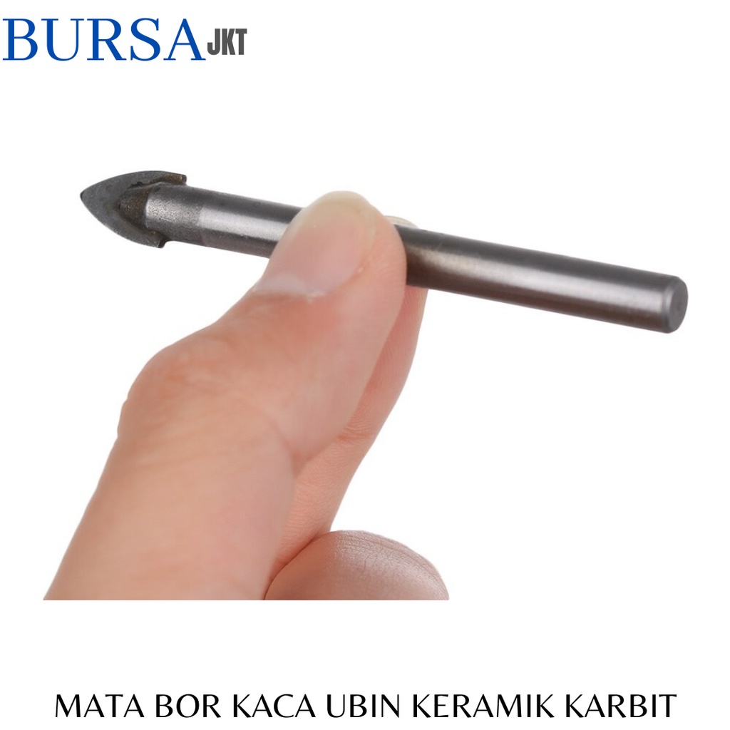 MATA BOR TOMBAK KACA ANDRUI KERAMIK MARMER ALLOY DRILL BIT 4 - 14 MM 2 MATA SHANKS