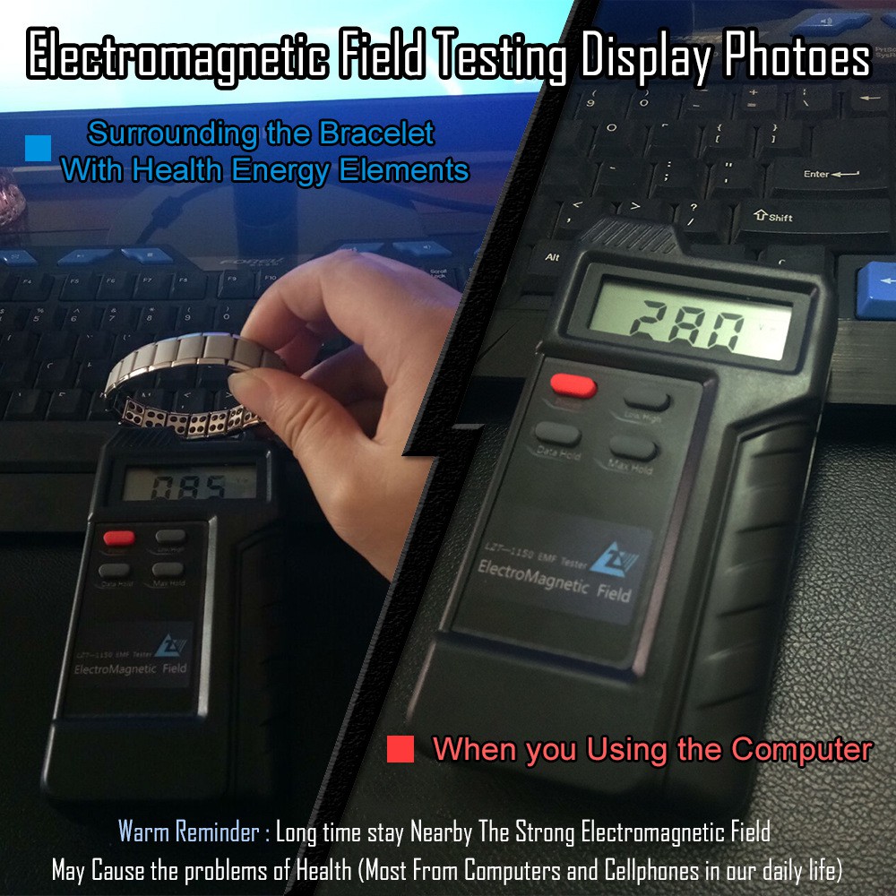 Gelang Kesehatan : Mode Titanium Baja Energi Magnetic Gelang Pria Anti-Kelelahan Gelang Kesehatan-6