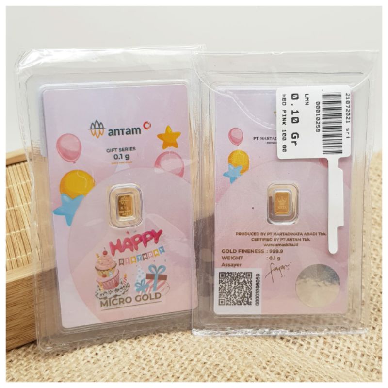 Happy Birthday (Cake) Pink Gift Series | Kado | Hampers | Antam Micro Gold 0.1gr