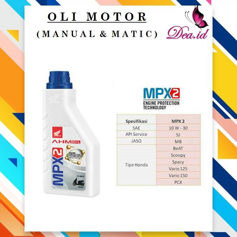 [DEASTORE] OLI MOTOR MPX 2 ORiGINAL- OLI AHM MPX ORIGINAL 100 % - 1 LITER