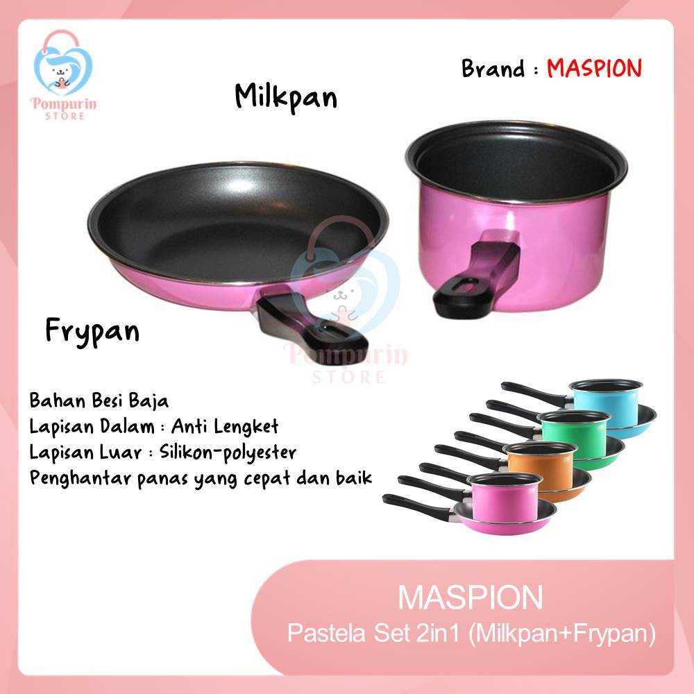 Panci set susu milk pan Maspion Pasthela set Milk Pan 14cm dan Fry Pan 20cm Paket Panci dan Teflon