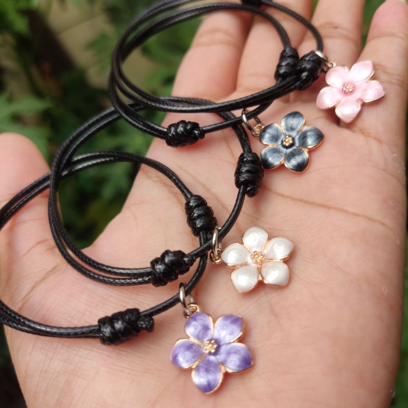 ( part 2 ) GELANG TALI LIONTIN BUNGA LUCU, GELANG BUNGA CANTIK / FLOWERS