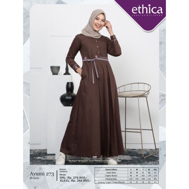 AYUMI 273 BROWN | GAMIS DEWASA BY ETHICA TERBARU 2022 | GAMIS TERMURAH