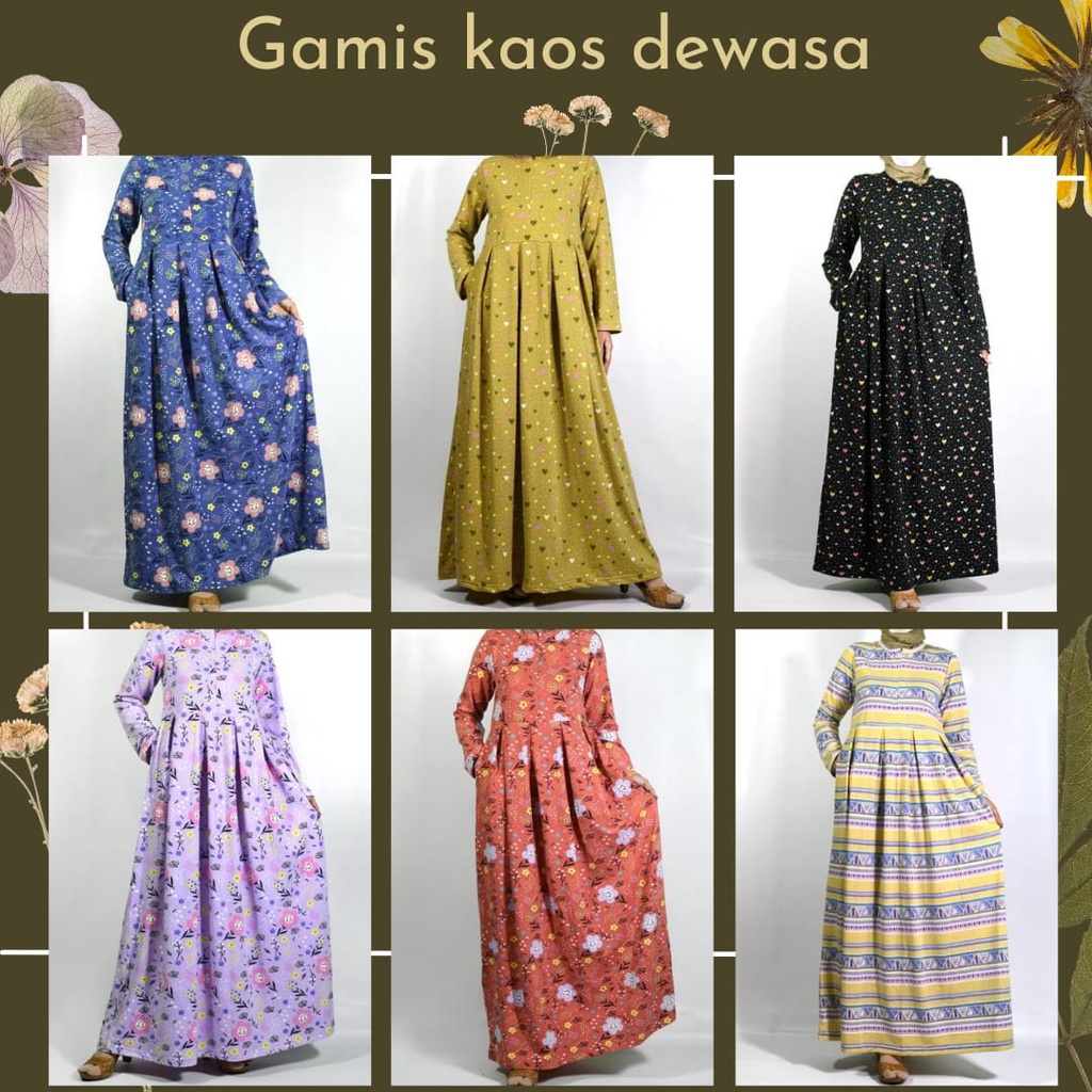 GAMIS KAOS DEWASA  BUSUI + SAKU SAMPING / GAMIS BABYTERRY IMPORT  (S/M/L/XL)