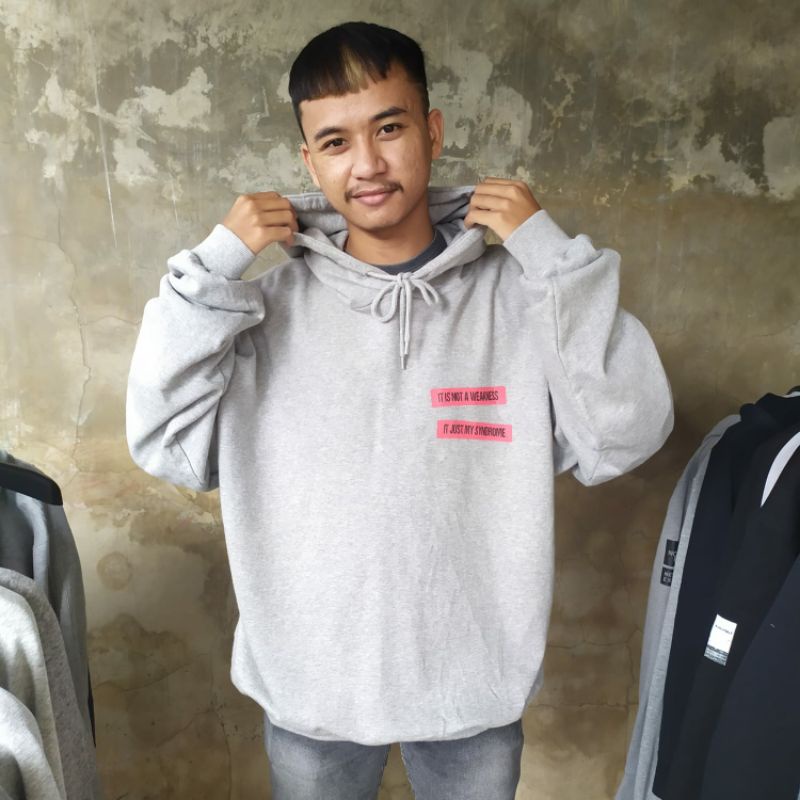 ONA BASEMENT It's Just my Syndrome JUNGKOOK BTS GREY HOODIE SIZE M FIT XL