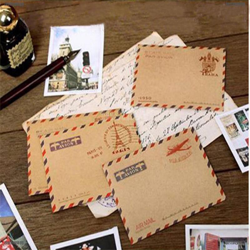 JB✪ New 10 Sheets Mini Envelope Postcard Letter Stationary Storage Paper Vintage