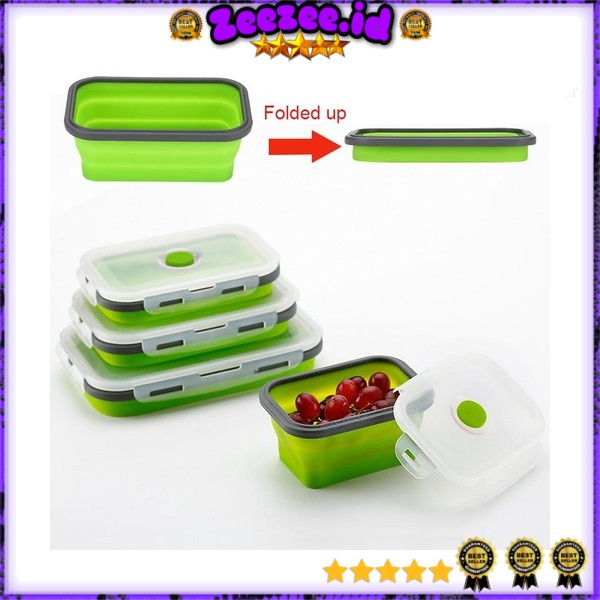 kotak Makan Foldable Healthy Bento Lunch Box Eco Friendly 800ml - TN99 - Green