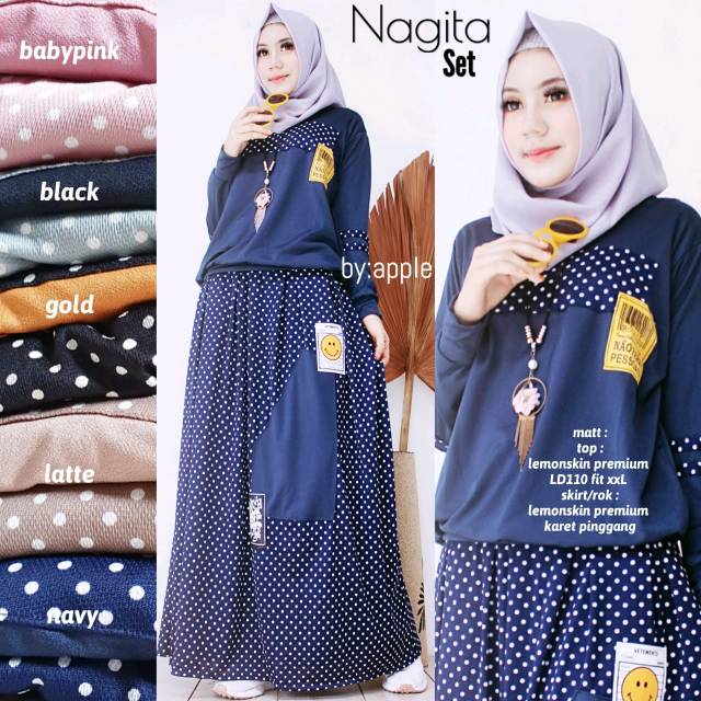 Dress set maxy nagita fab lemonskin + lemonskin
