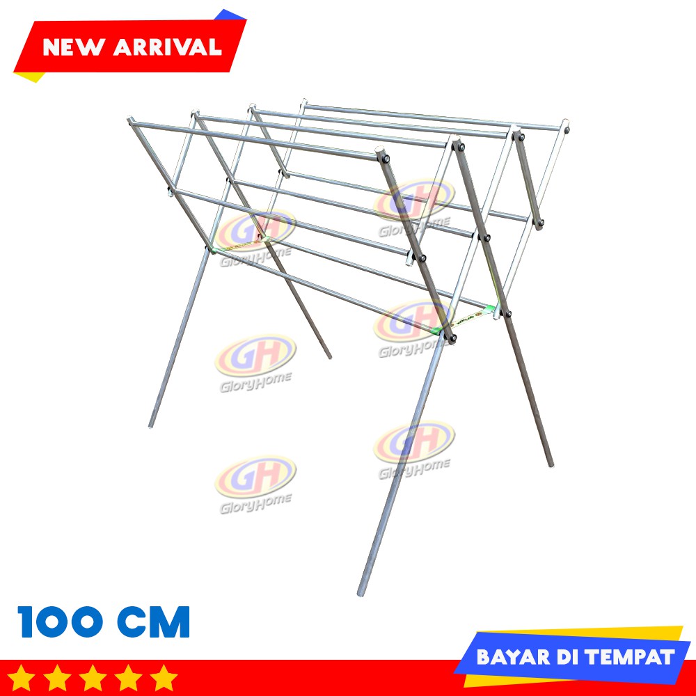 Glory Home Rak Jemuran  Baju  Handuk Aluminium MINI 100cm 