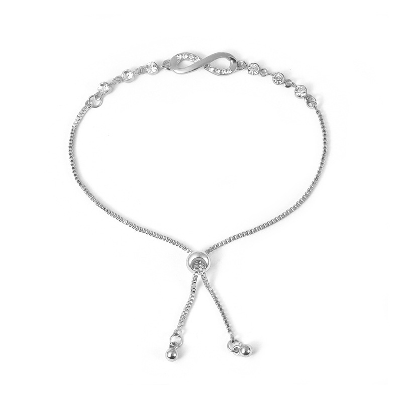 Infinite Gelang Tangan Rantai Aksen Infinity + Hati Untuk Perhiasan Wanita