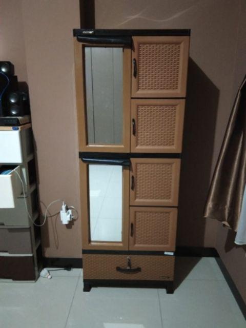 Khusus Kargo Lemari  4pintu 1 Laci Rotan Napolly