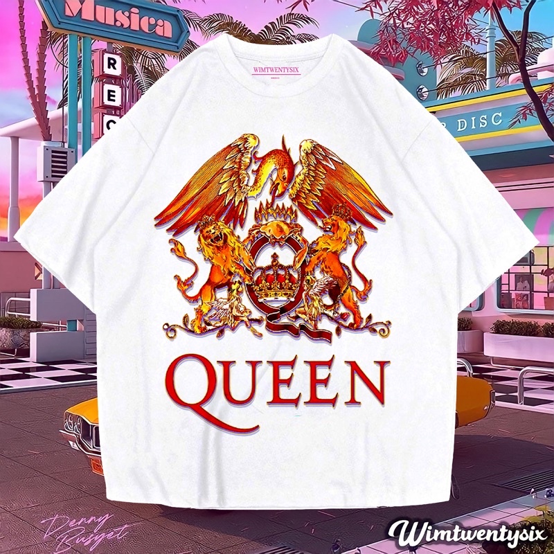 KAOS BAND QUEEN SWEET LADY VINTAGE TEE (OVERSIZE WHITE T-SHIRT)