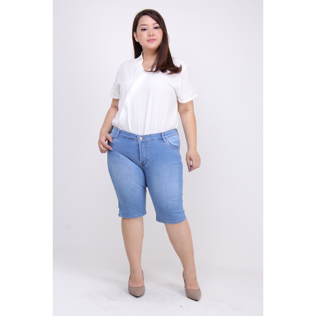 [SIZE 35-42] BOMI 3/4 Short Jeans / Celana Pendek Jeans Jumbo Bigsize