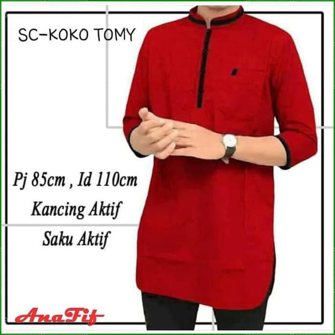 Koko pria katun merah bata KOKO TOMY MERAH BATA SC