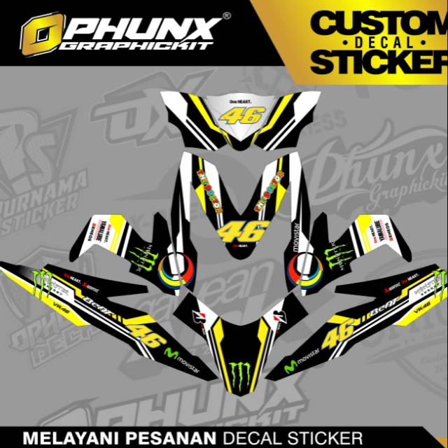 stiker decal beat esp vr 46 bisa juga untuk semua motor