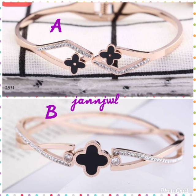 100% gelang bangle korea cantik titanium premium GBT-18
