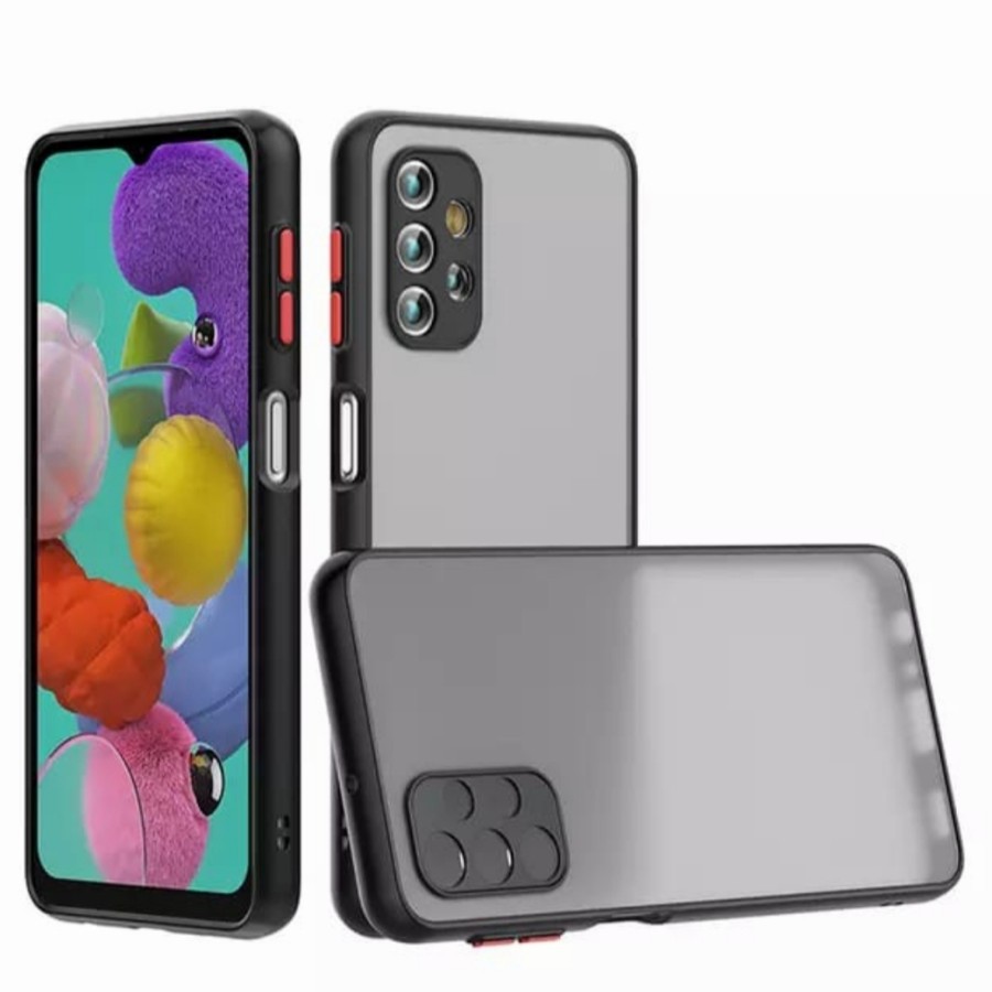 Case Hybrid Matte Fuze SAMSUNG A52 A72 A32 J7 Prime A31 A02S A12 A03S S22 S2 PLUS S22 ULTRA PROTECT CAMERA