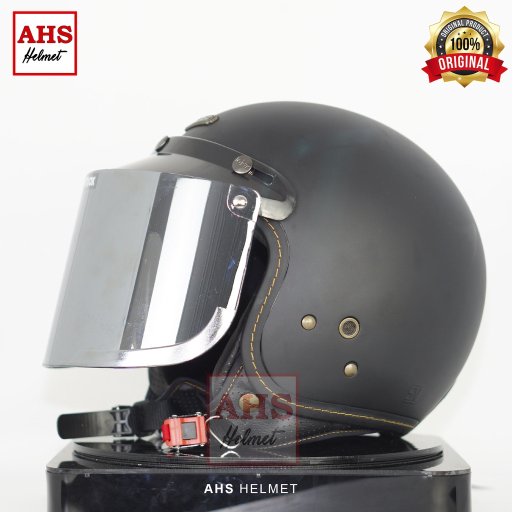 ( TERMURAH ) Helm Bogo NJS Bogo Retro Njs NR 80 Free Pet topi helm njs bogo helm retro dewasa njs-4