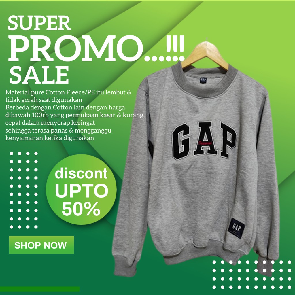 Jaket Sweater CREWNECK GAP Original Sweater Pria n Wanita