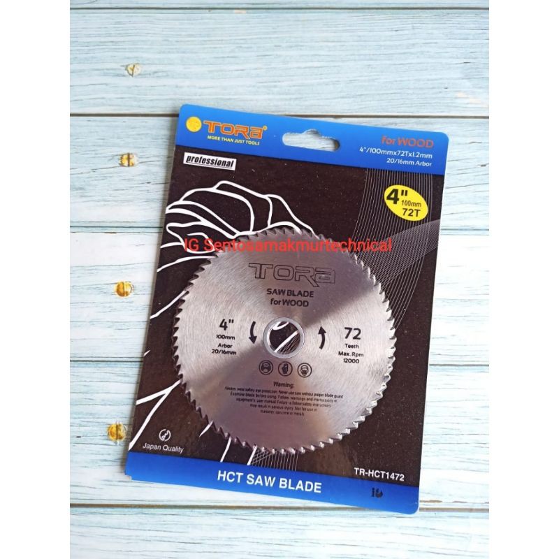 TORA 4 X 72 T Mata Circular Saw Blade Gergaji Bulat Potong Kayu Grenda 4&quot; x 72T