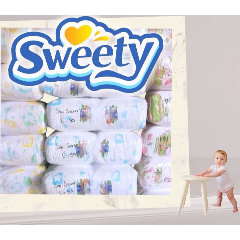 Popok bayi Repack Size M 10pcs Sweety Bronze Silver Gold Non Kemasan