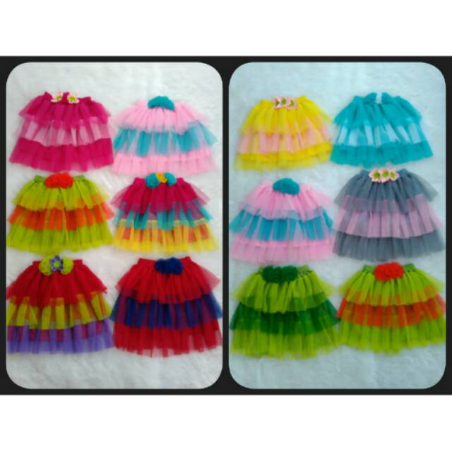 Rok tutu rempel pelangi (1-6)