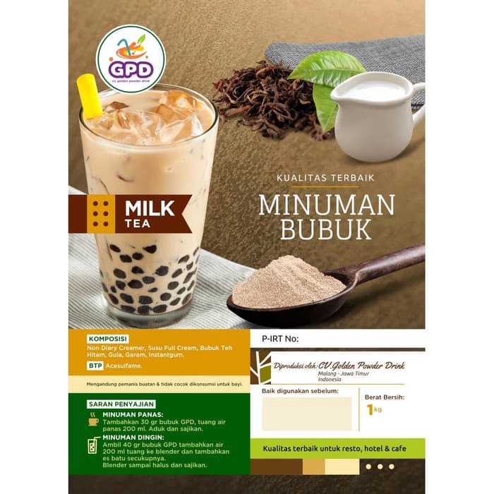 

Bubuk minuman Premium - Milk tea 1kg - Golden powder drink