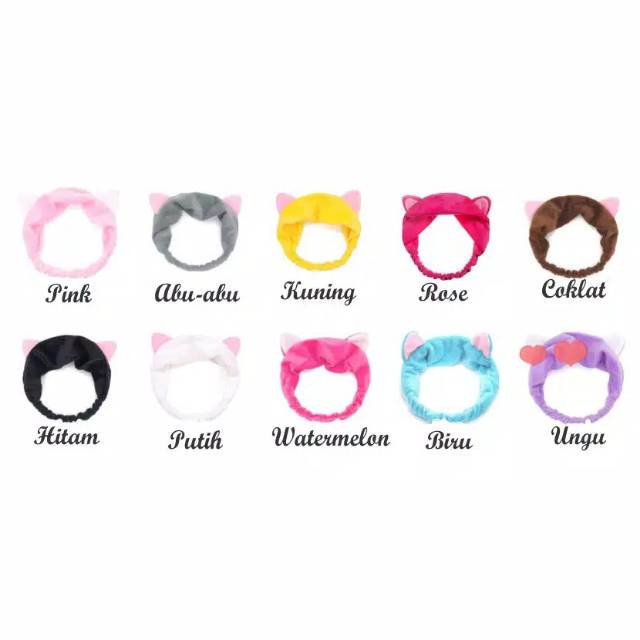 Bundara.id Ra-1292 Cantik Unik Lucu Headband bandana bando Telinga Import bahan lembut