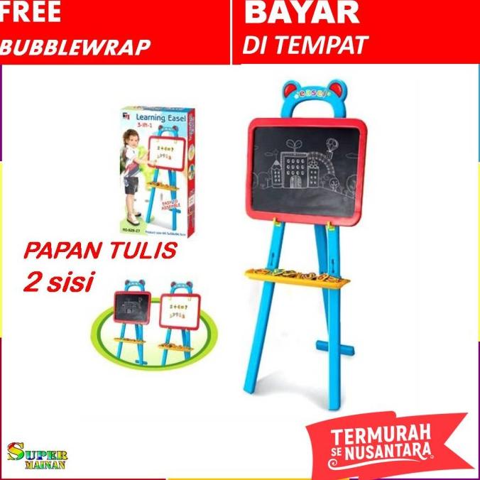 

Mainan papan tulis white board anak kapur tempel hitam standing murah