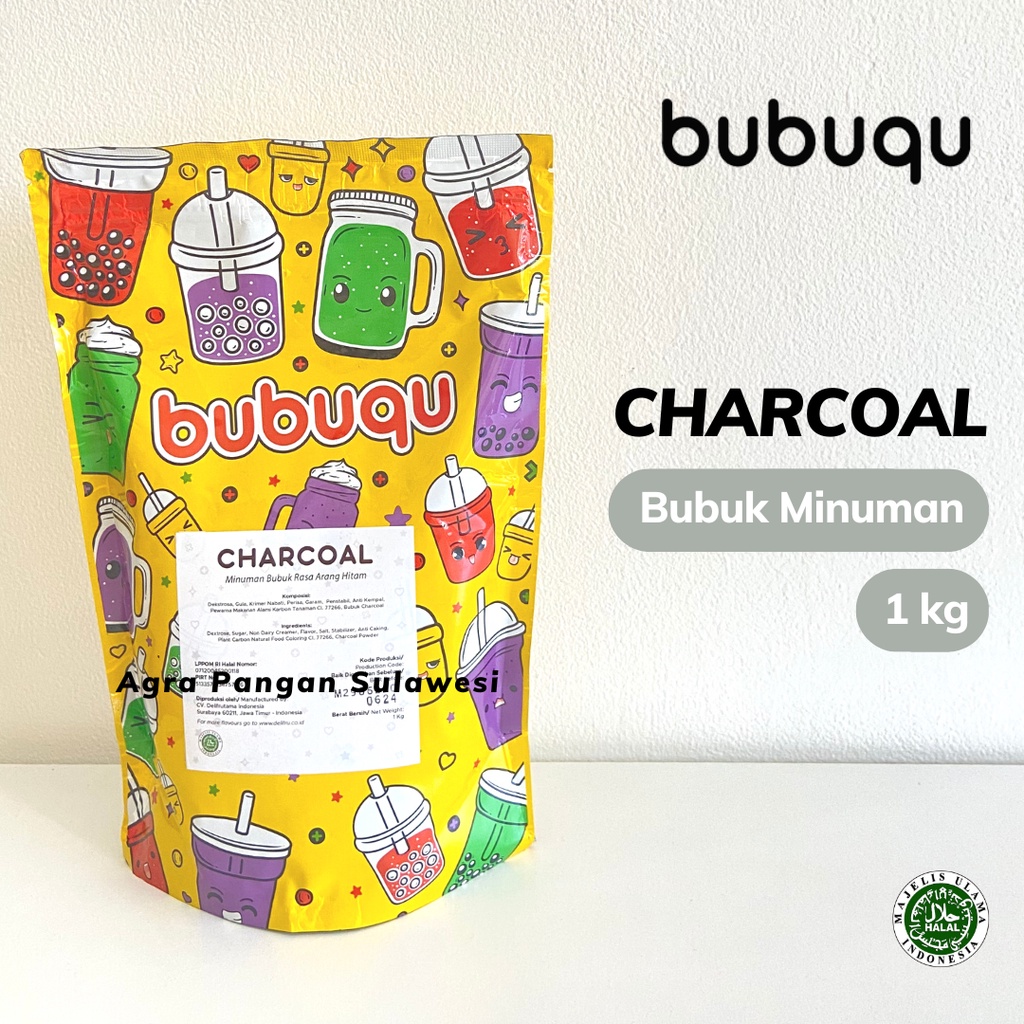 

Bubuk Minuman CHARCOAL 1kg Bubuqu Powder Drink Premix Rasa Arang Latte 1000gram