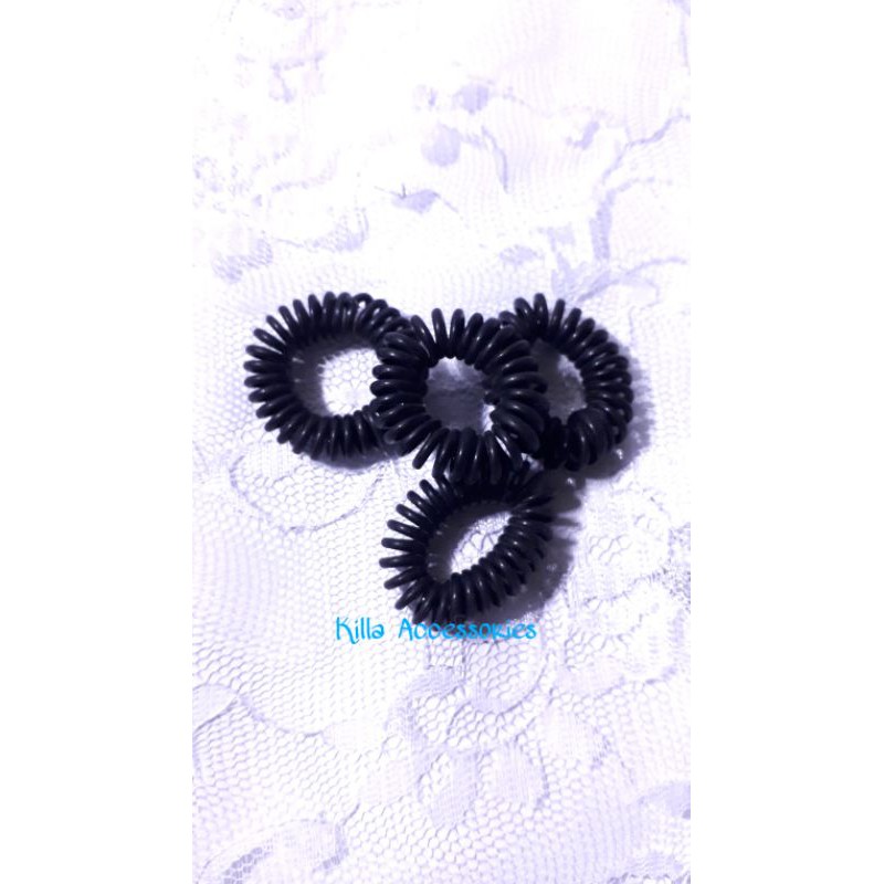 Ikat Rambut Model Spiral Hitam Kecil | Kuncir Rambut | Tali Rambut | Per 2 Pcs