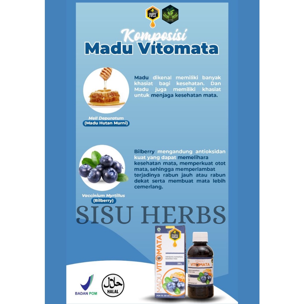 VITOMATA Madu VITO MATA Original Obay Herbal Kesehatan Mata Minus Katarak Mata Merah Rabun Dekat Dan Rabun Jauh Penglihatan Buram Atau Kabur Mata Gatal Tegang Dan Lelah Pada Mata Glaukoma Vitamin Mata Dan Menjaga Kesehatan Mata