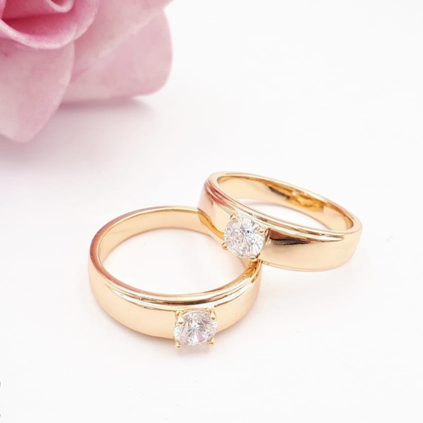 Cincin Xuping Asli Kawin Polos Emas Mata 1 Murah Perhiasan Xuping Lapis Emas (REAL PICT) COD C36