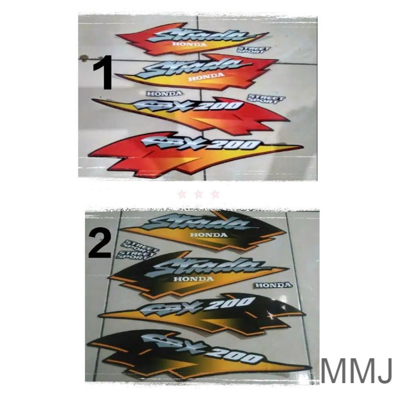 Sticker Striping cbx 200 strada merah kuning dan hitam kuning ready stock
