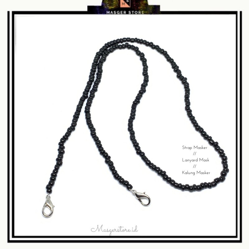 Kalung Strap Masker Tali Masker Kalung Mask Chain-Black Sand
